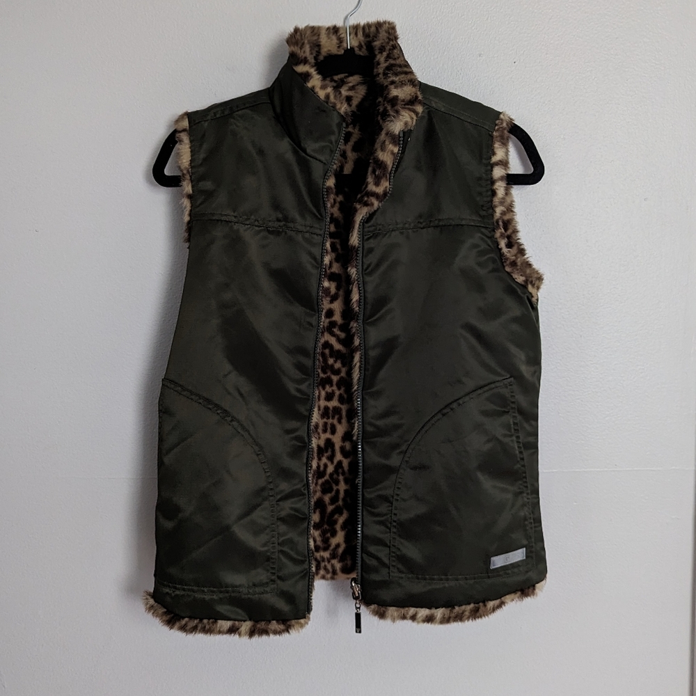 Vintage Guess Reversible Faux Fur Vest